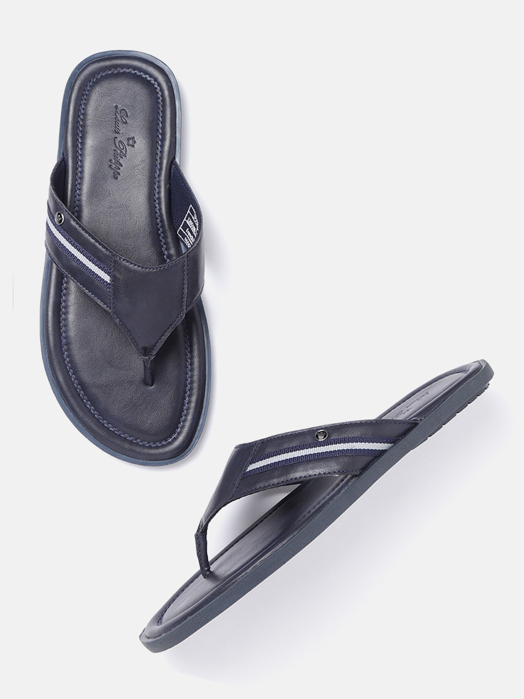 

Louis Philippe Men Navy Blue Solid Comfort Sandals