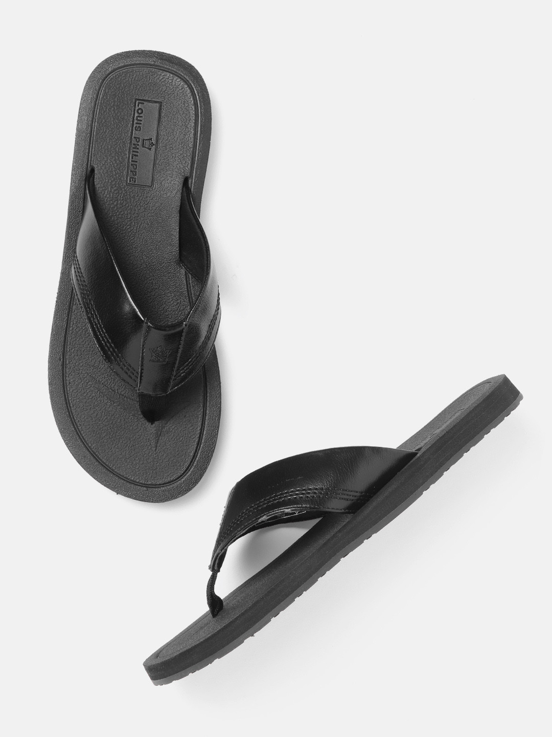 

Louis Philippe Men Black Solid Comfort Sandals