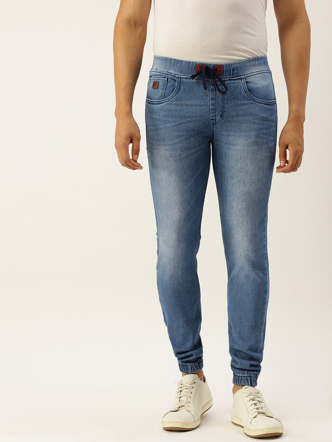 

Campus Sutra Men Blue Slim Fit Faded Denim Joggers