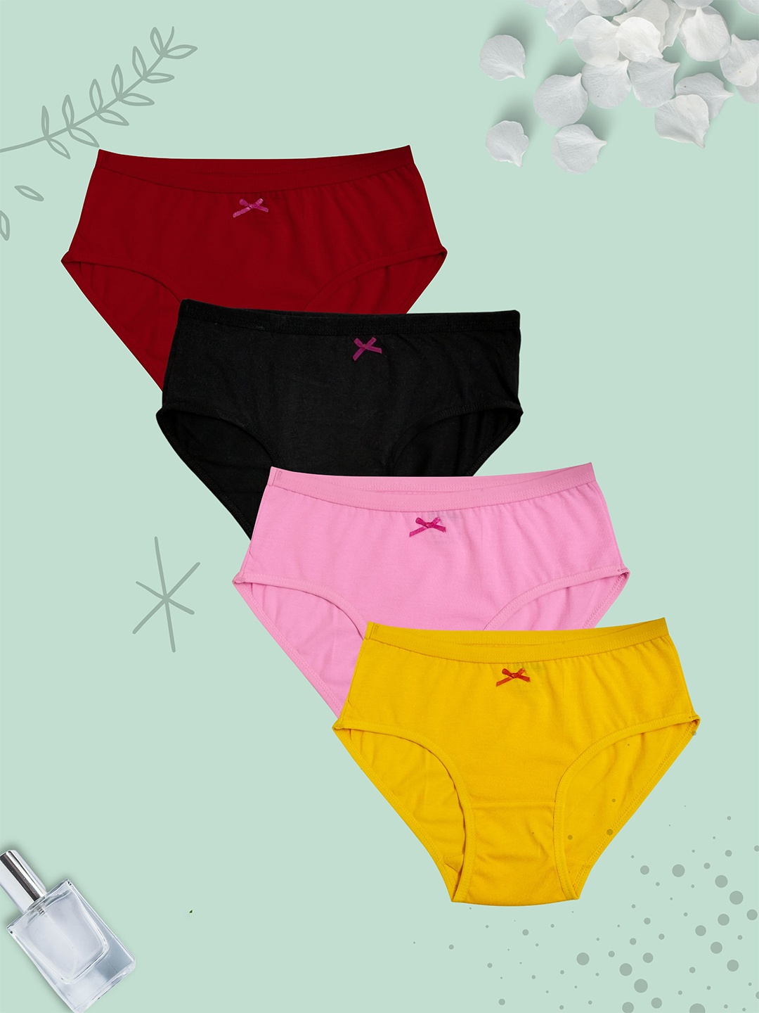 

DChica Girls Pack Of 4 Assorted Basic Briefs-DCPNJN6493
