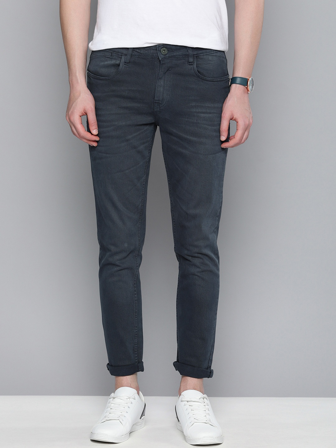 

Mast & Harbour Men Blue Slim Tapered Fit Mid-Rise Clean Look Stretchable Jeans