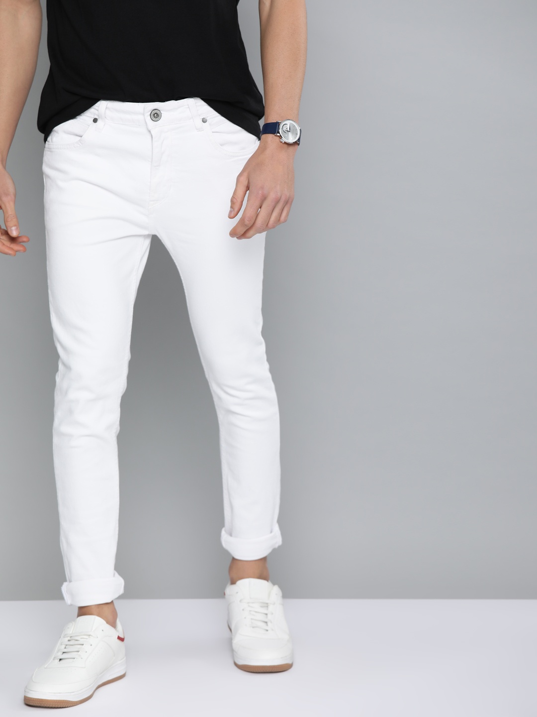 

Mast & Harbour Men White Super Skinny Fit Mid-Rise Clean Look Stretchable Jeans