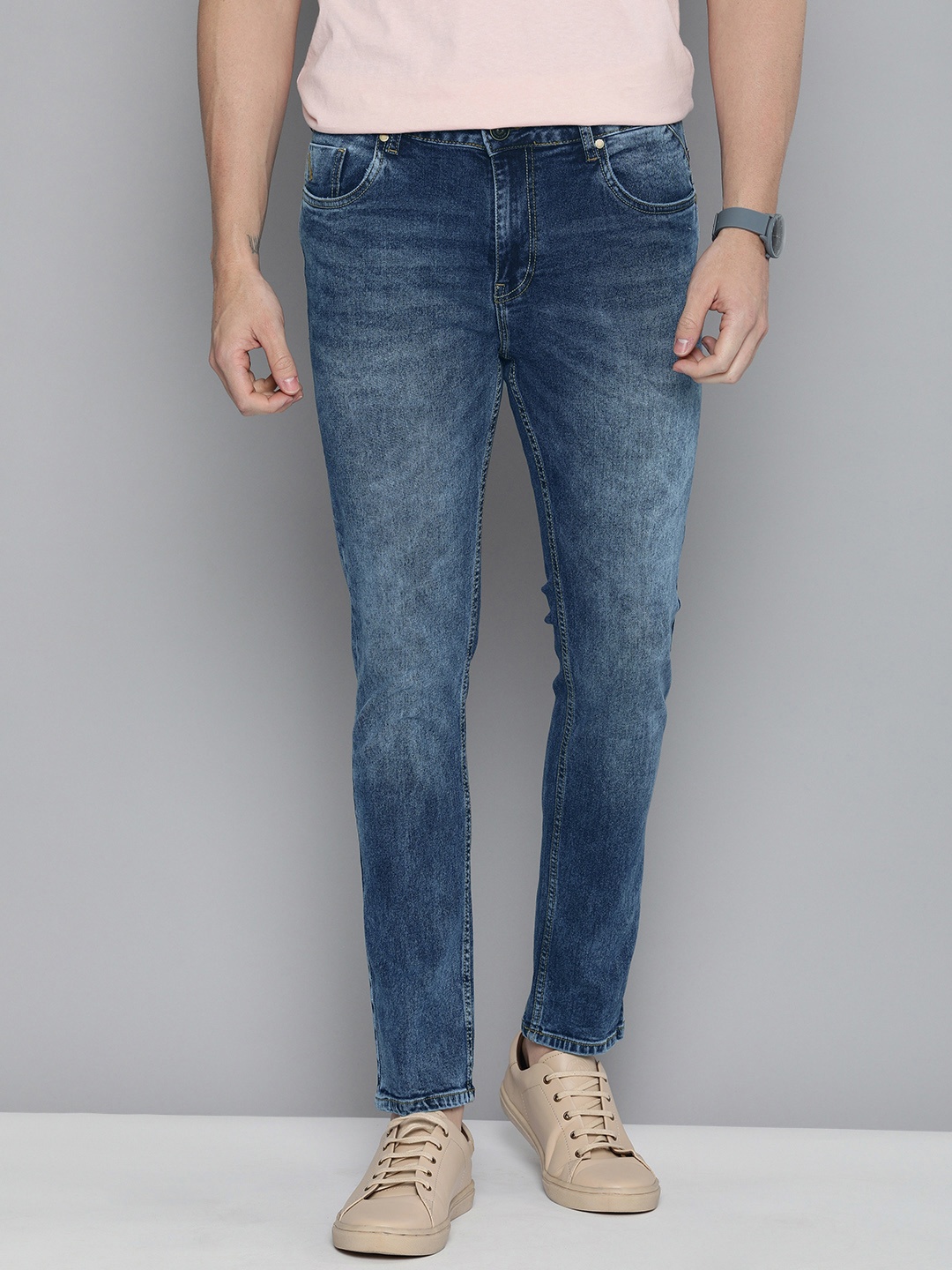

Mast & Harbour Men Blue Skinny Fit Mid-Rise Clean Look Stretchable Jeans