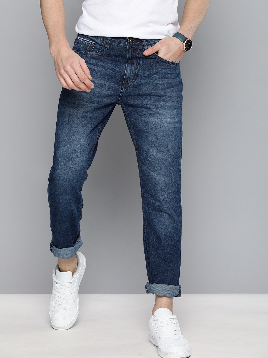 

Mast & Harbour Men Blue Slim Tapered Fit Mid-Rise Clean Look Stretchable Jeans