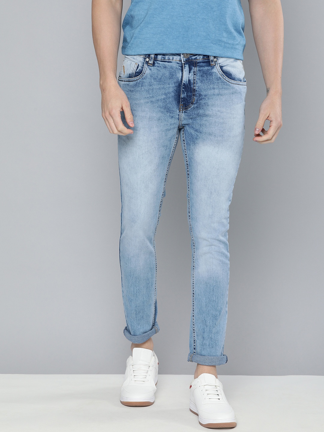 

Mast & Harbour Men Blue Skinny Fit Mid-Rise Clean Look Stretchable Jeans