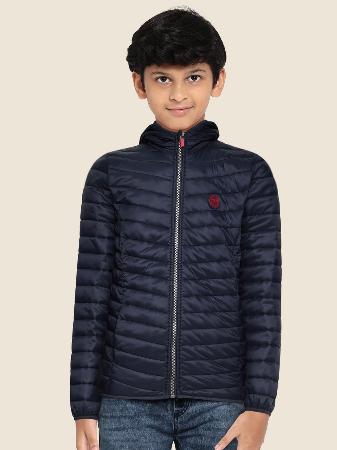 

U.S. Polo Assn. Kids Boys Navy Blue Solid Puffer Jacket
