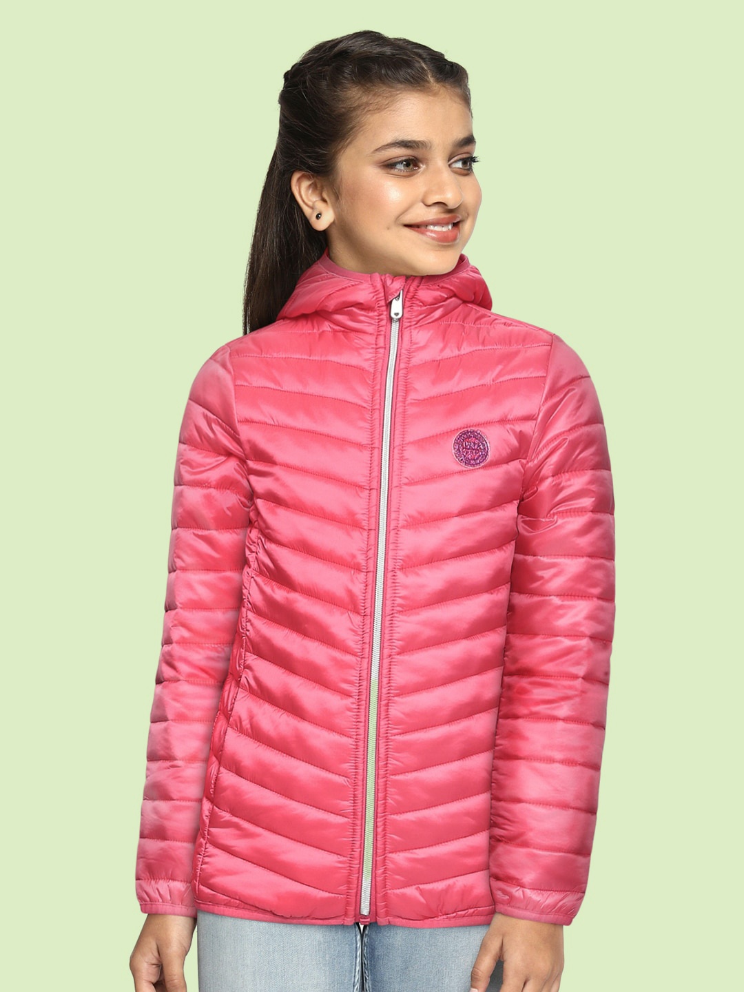 

U.S. Polo Assn. Kids Girls Pink Solid Padded Jacket