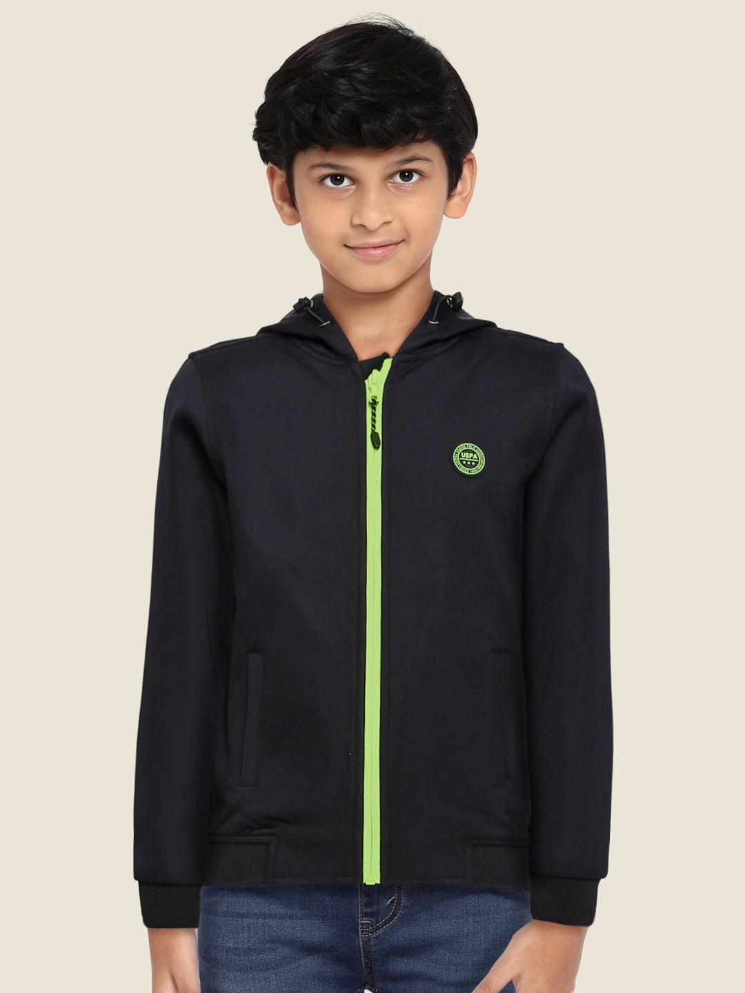 

U.S. Polo Assn. Kids Boys Black Solid Tailored Jacket