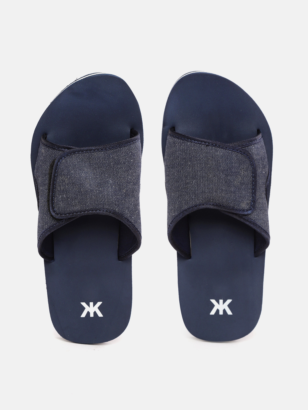 

Kook N Keech Men Navy Blue Solid Sliders
