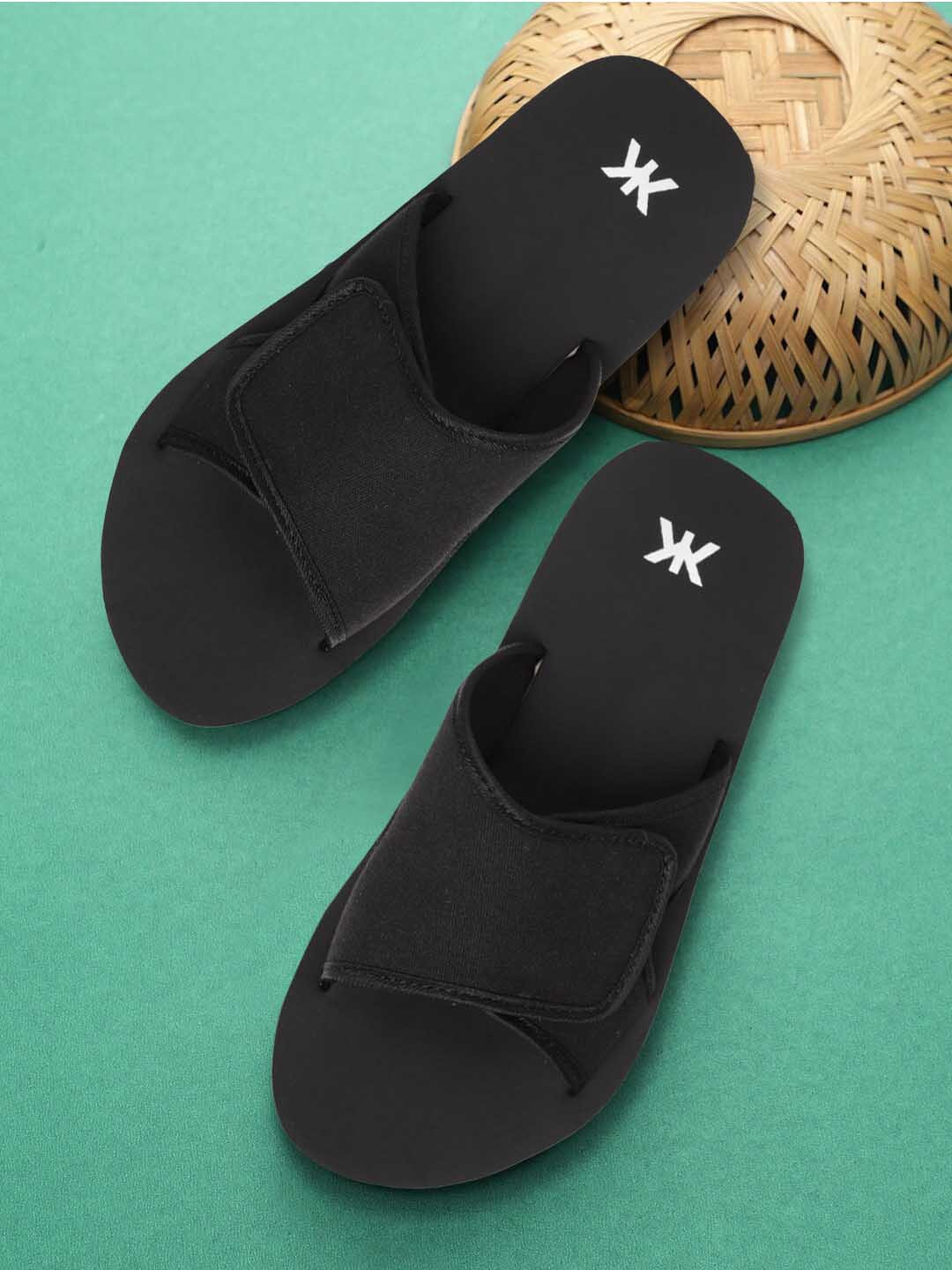 

Kook N Keech Men Black Solid Sliders