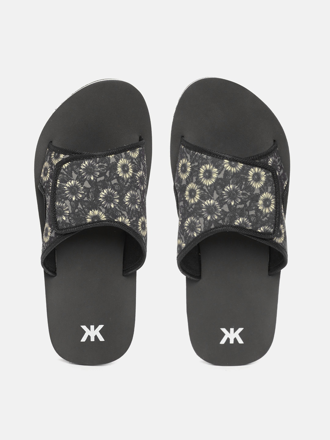 

Kook N Keech Men Black & Yellow Floral Print Sliders