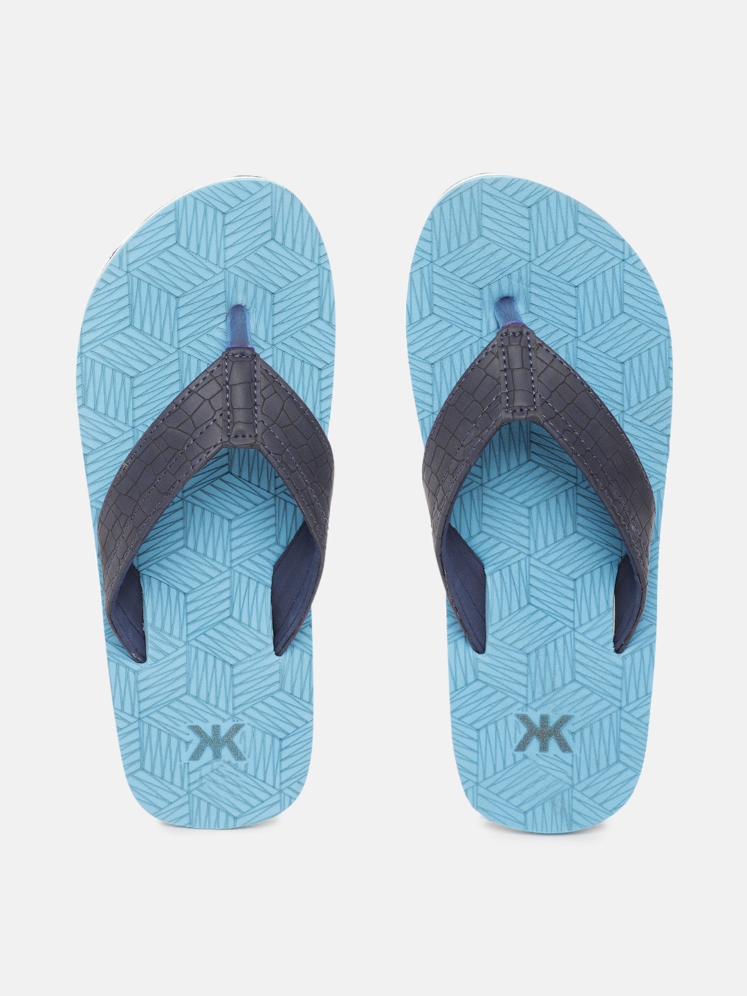 

Kook N Keech Men Blue Solid Textured Thong Flip-Flops