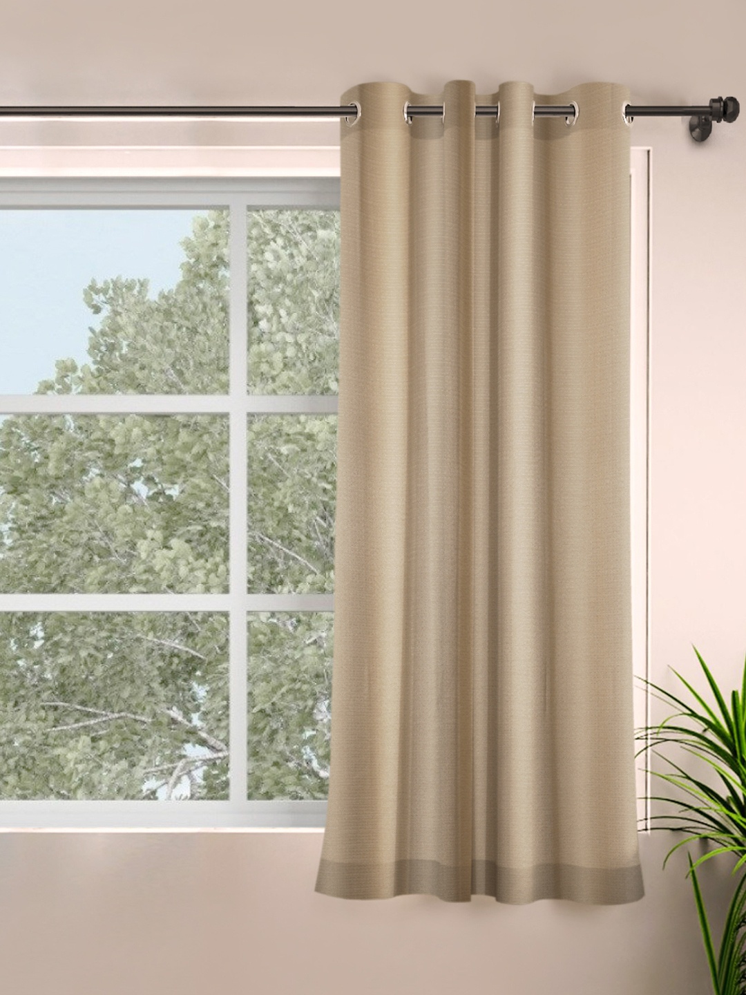 

ROSARA HOME Single Beige Self Design Window Curtain