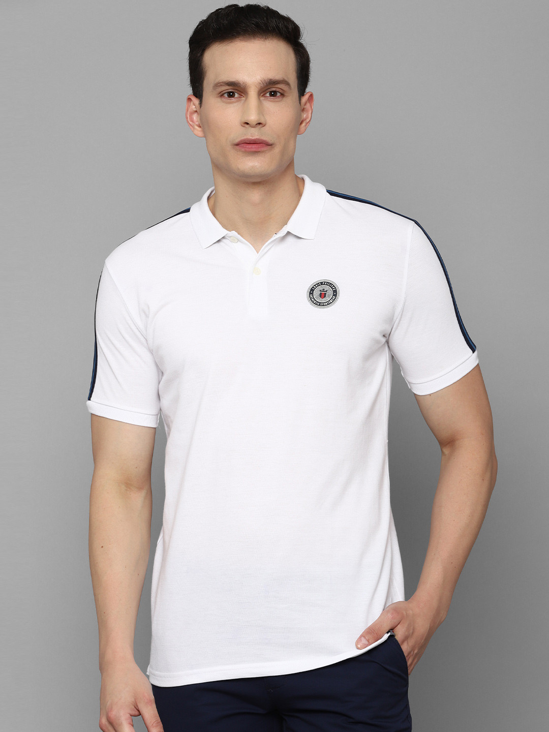 

Louis Philippe Sport Men White Solid Polo Collar T-shirt