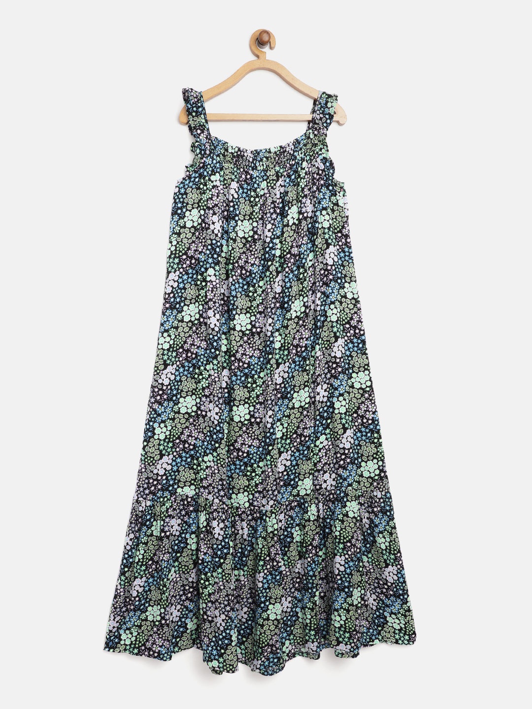 

Marks & Spencer Girls Black & Blue Ditsy Floral Printed Sustainable A-Line Dress