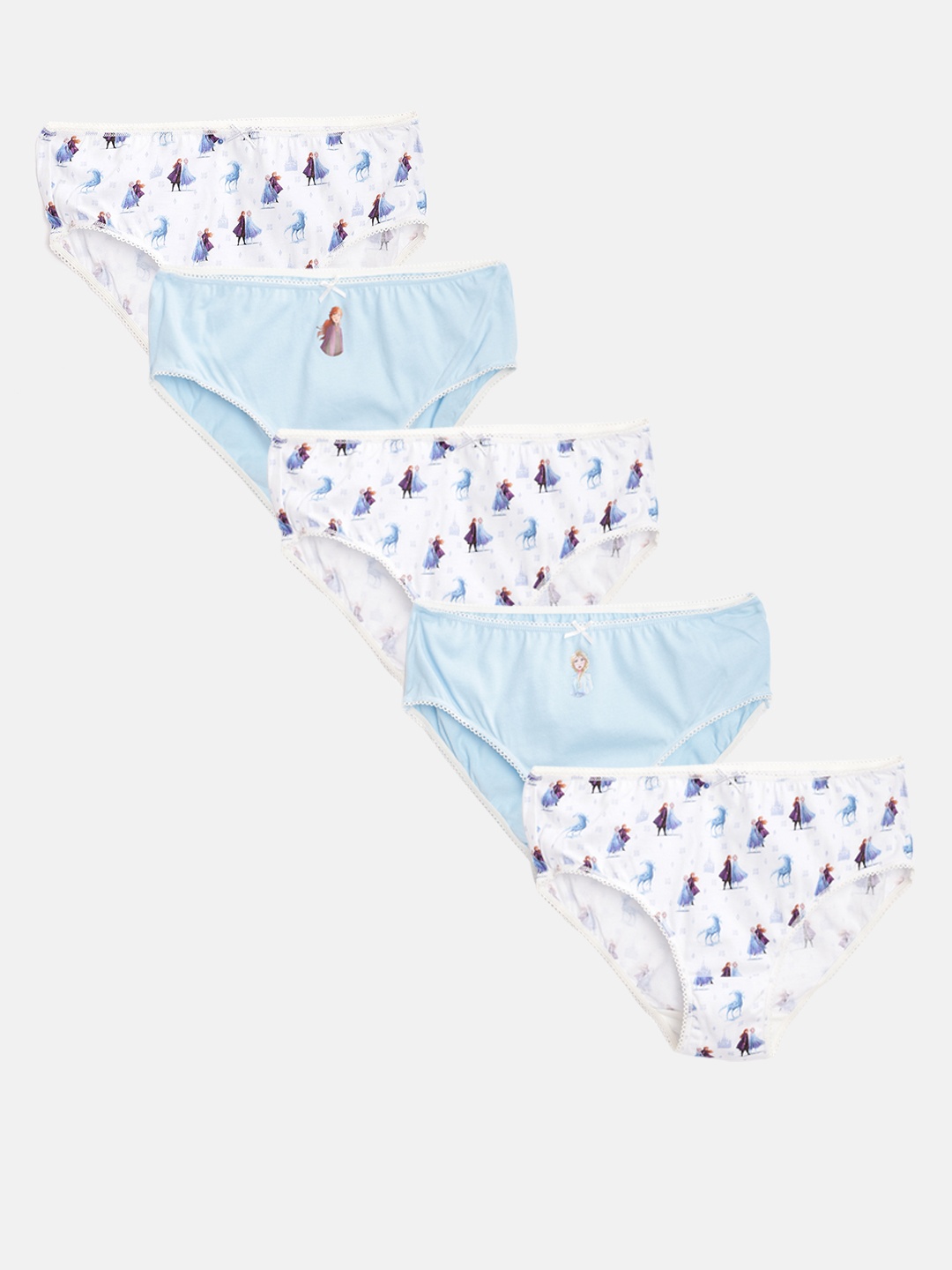 

Marks & Spencer Pack of 5 Frozen Print Pure Cotton Hipster Briefs T711788D, White