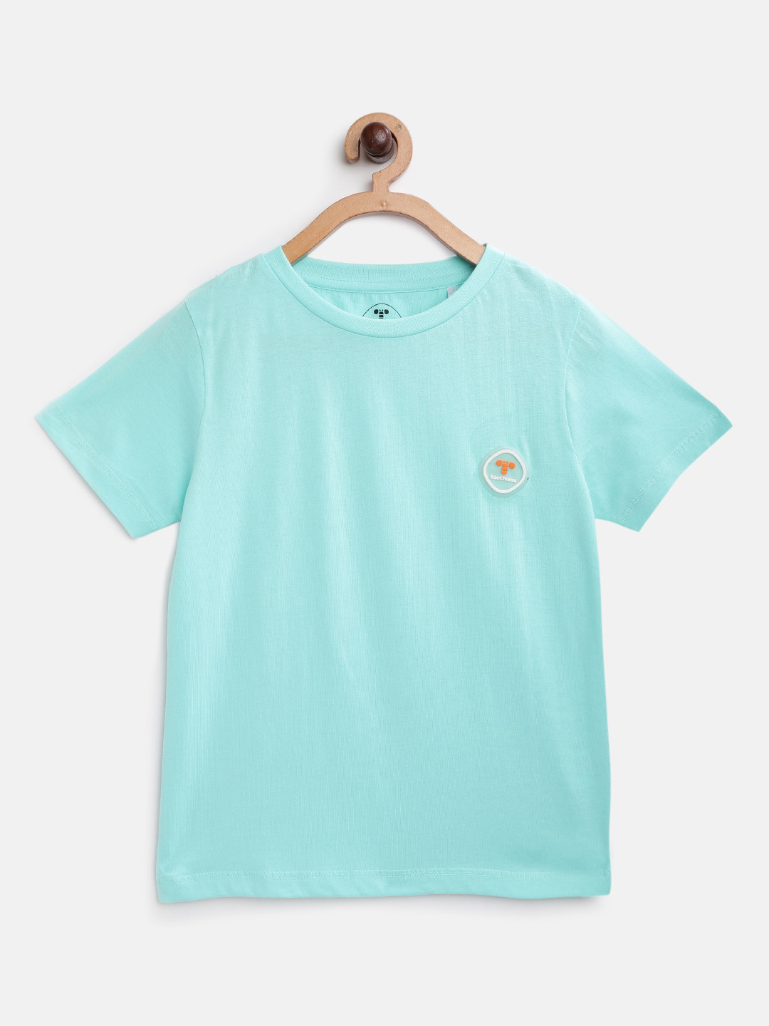 

toothless Boys Blue Pure Cotton Solid Round Neck T-shirt
