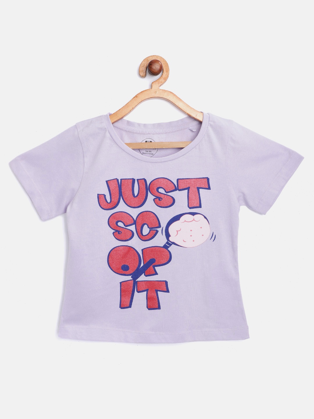 

toothless Girls Lavender Pink Pure Cotton Typography Printed Round Neck Pure Cotton T-shirt