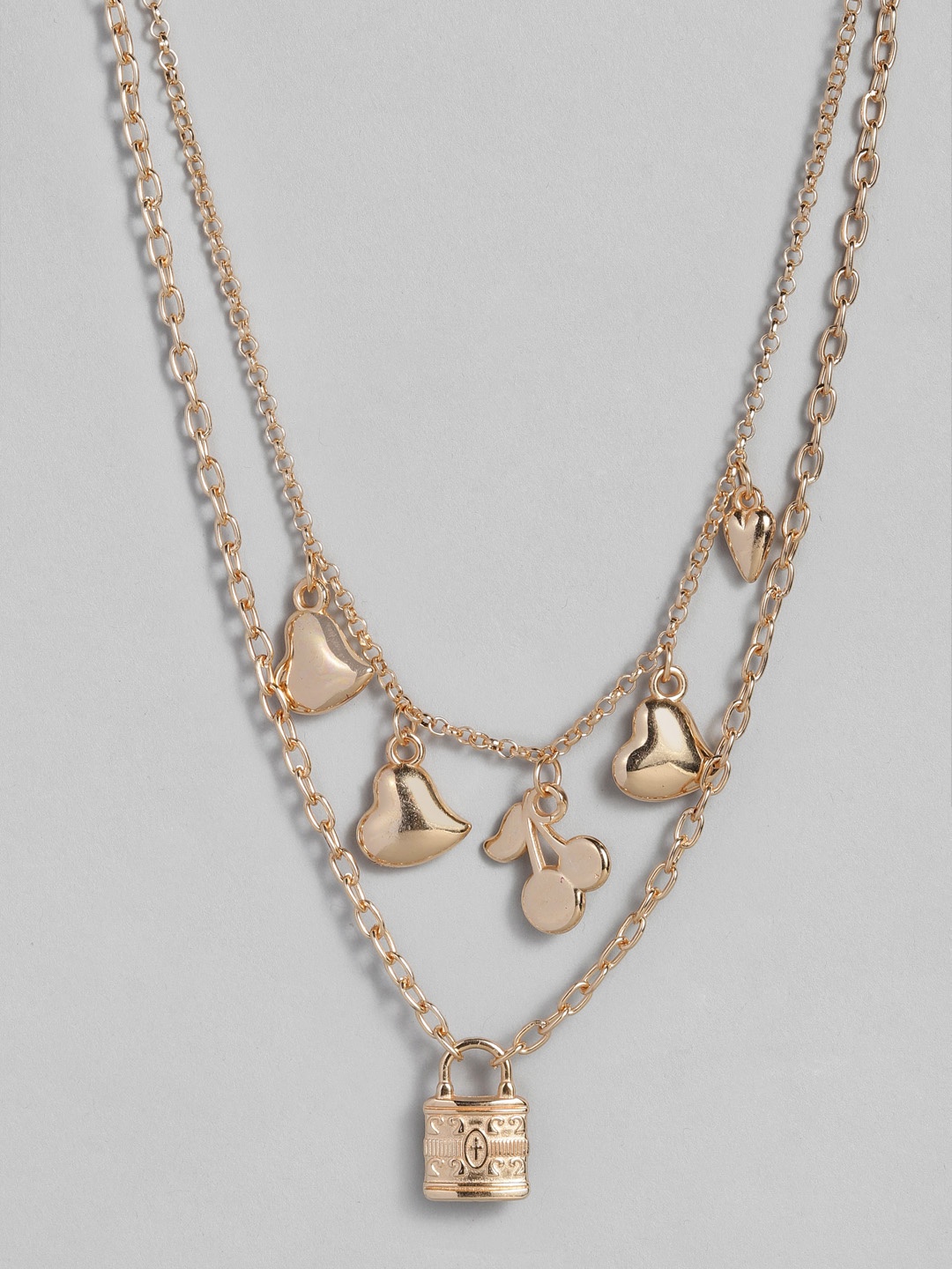 

justpeachy Gold-Plated Layered Charm Necklace
