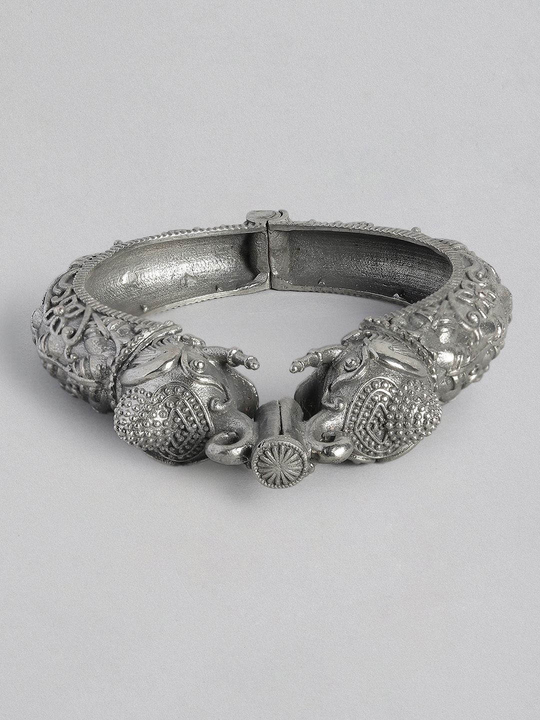

justpeachy Oxidized Silver-Plated Kada Bracelet