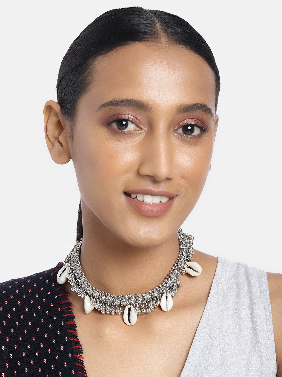 

justpeachy Oxidised Silver-Plated Necklace