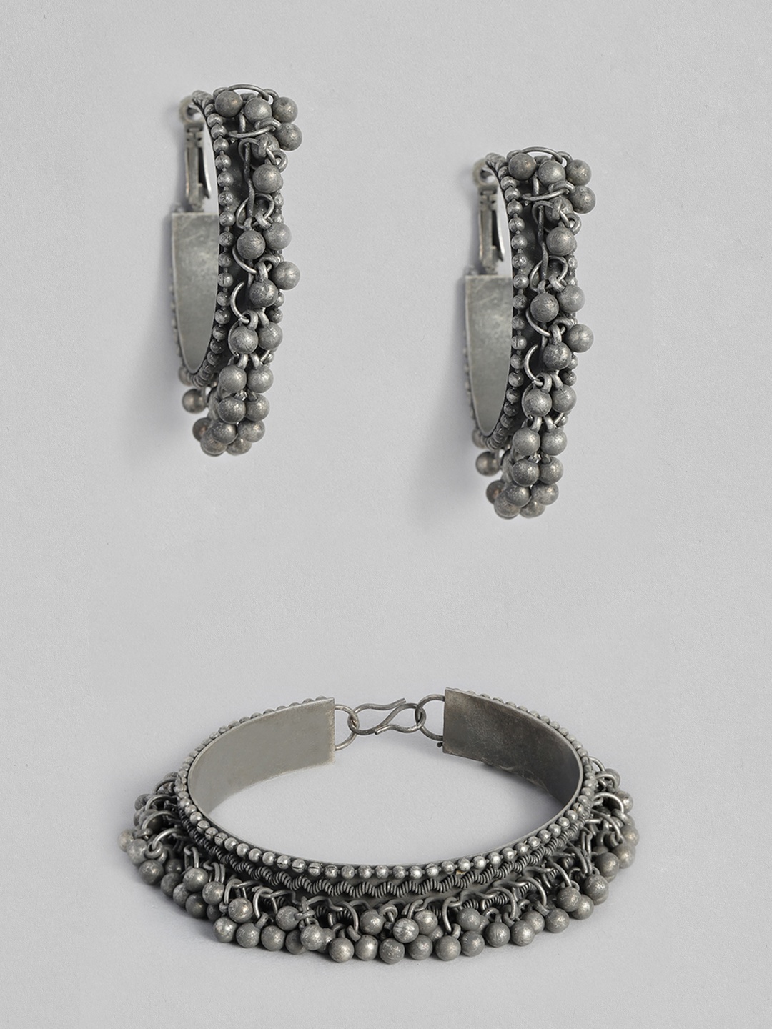 

justpeachy Oxidized Silver-Plated Jewellery Set