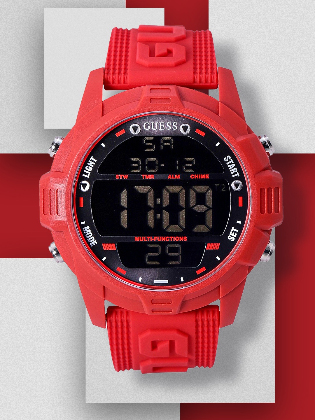 

GUESS Men Red Digital Watch W1299G3