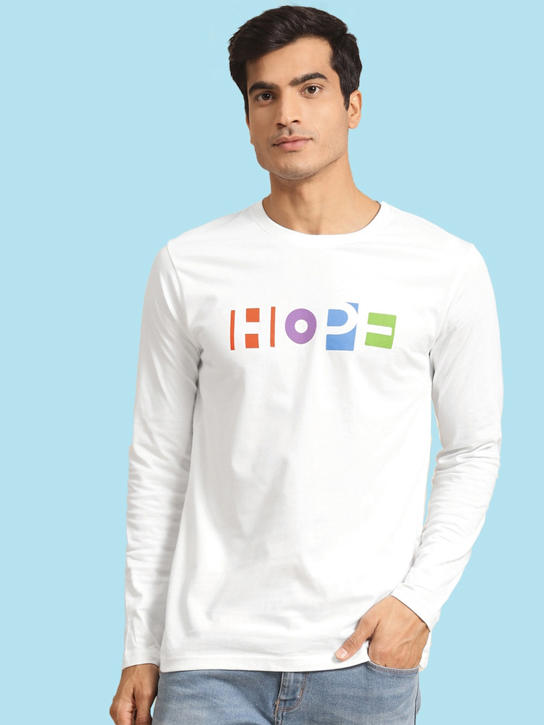 

Bewakoof Men Pop Hope Typography T-Shirt, White