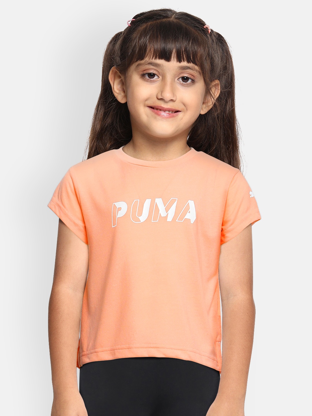 

Puma Girls Pink Printed Modern Sports Logo Round Neck T-shirt