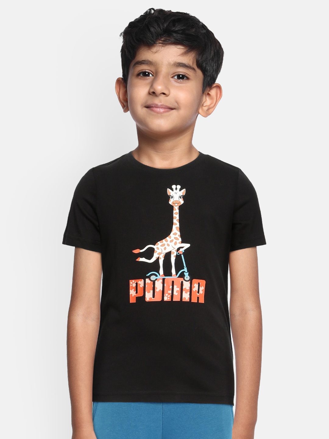 

Puma Boys Black Printed Paw T-shirt