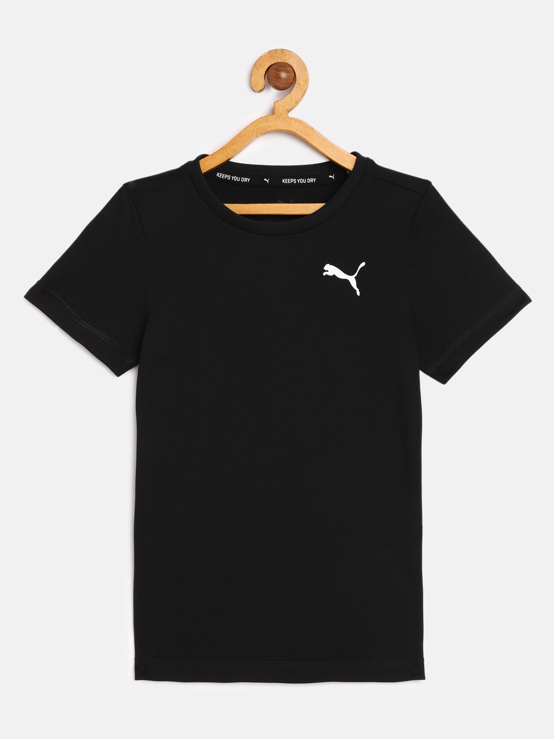 

Puma Boys Black Solid Active Small Logo T-shirt with dryCELL Technology