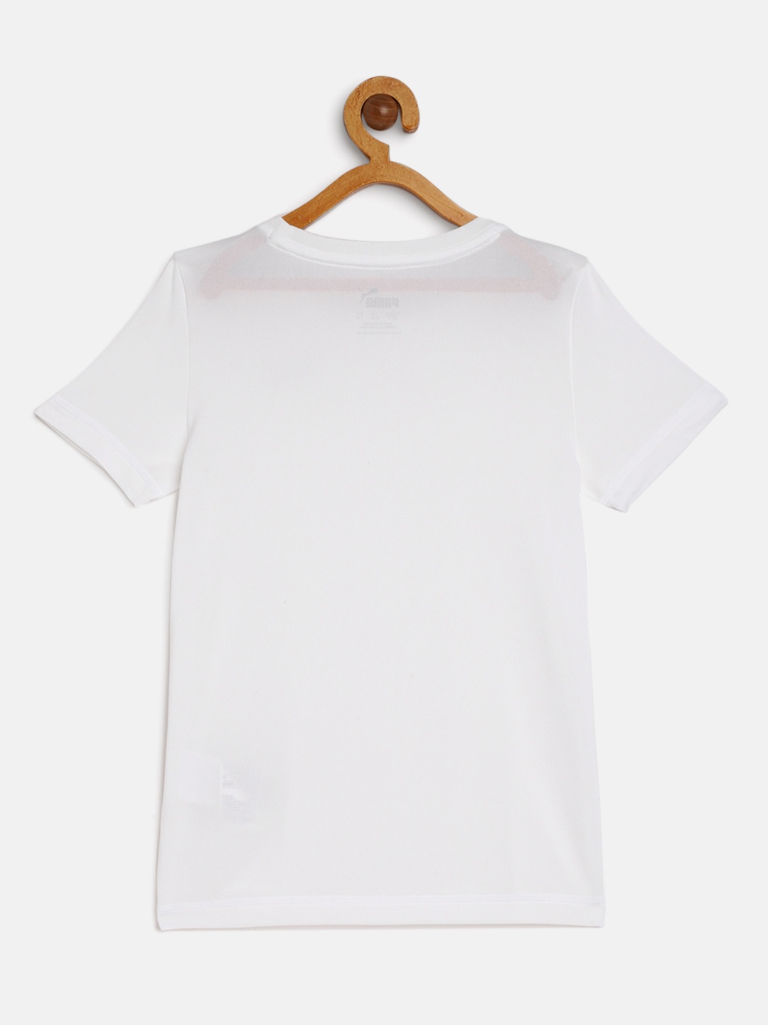 

Puma Boys White Solid Active Small Logo T-shirt