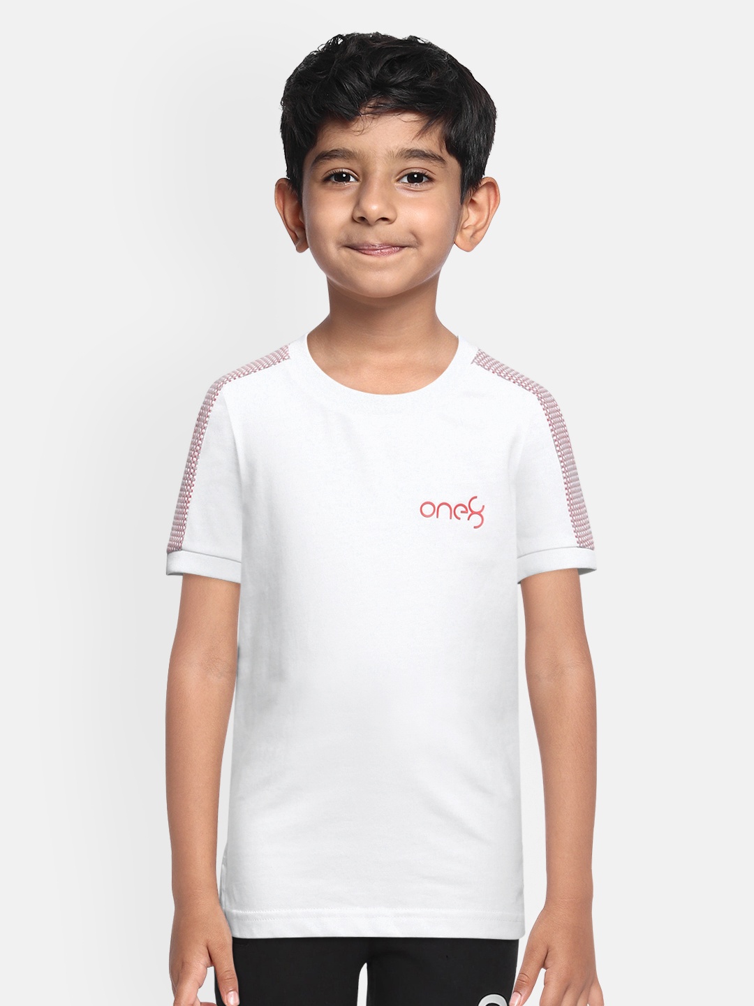 

one8 x PUMA Boys White Solid Pure Cotton Round Neck T-shirt