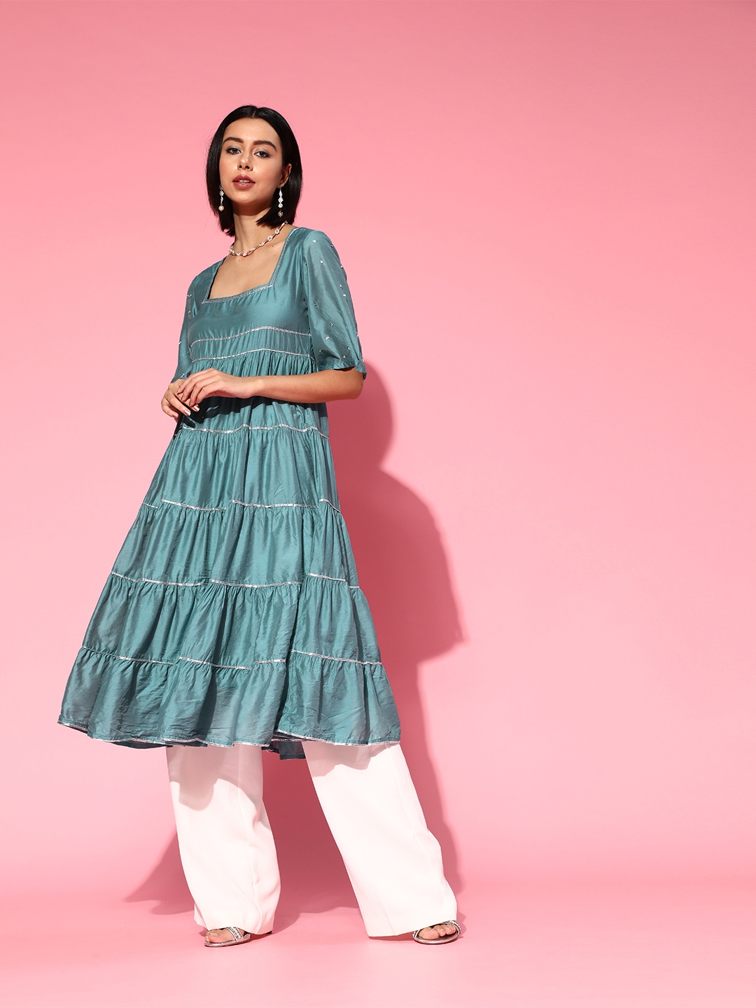 

Moda Rapido Stunning Blue Cotton Kurta