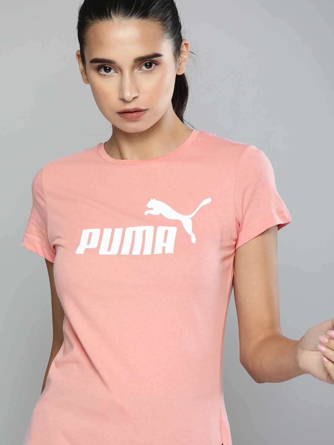 

Puma Women Pink ESS Round Neck T-shirt