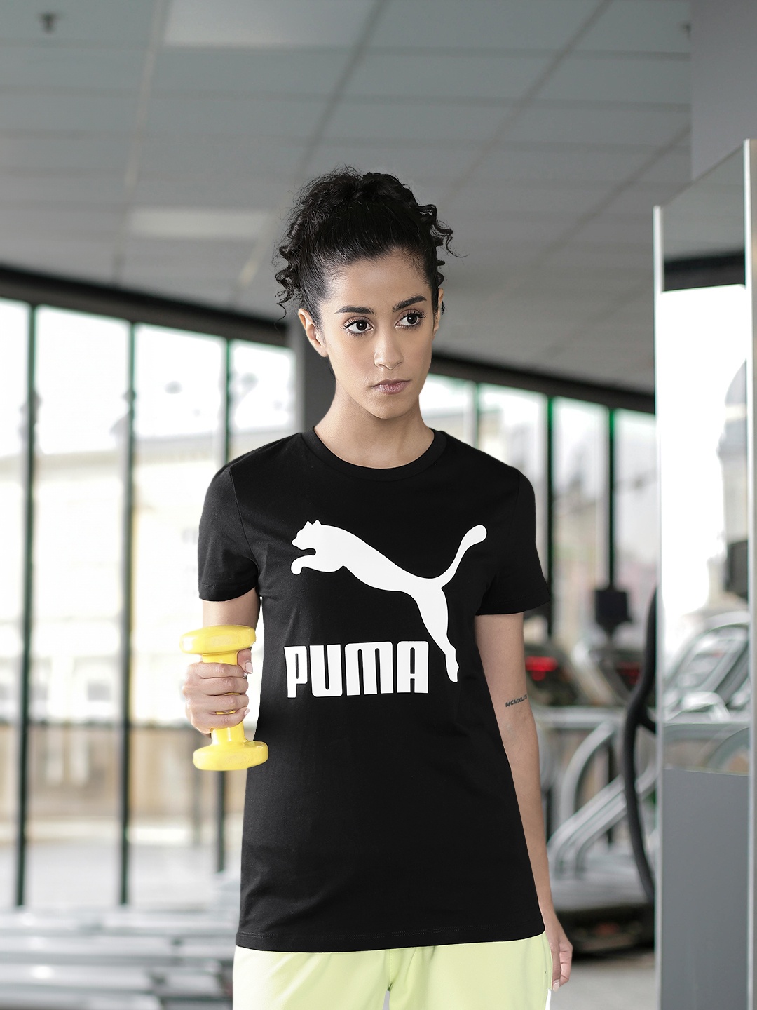 

Puma Women Black Printed Round Neck T-shirt