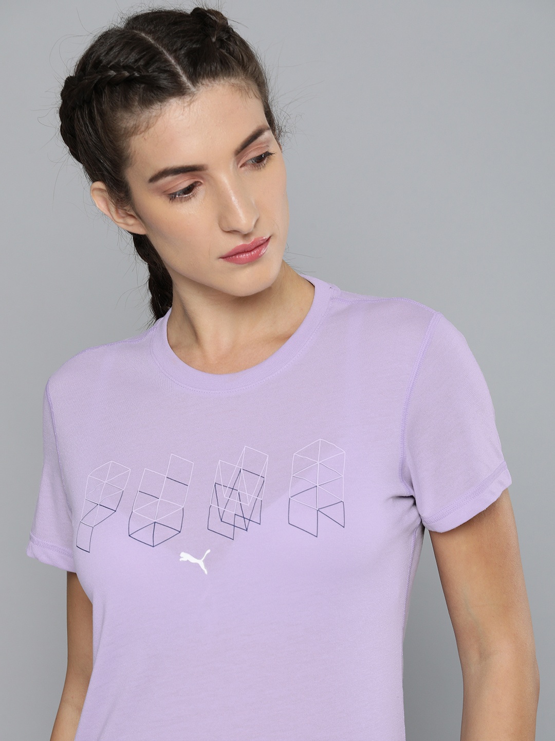 

Puma Women Lavender Printed dryCELL Performance Branded T-shirt