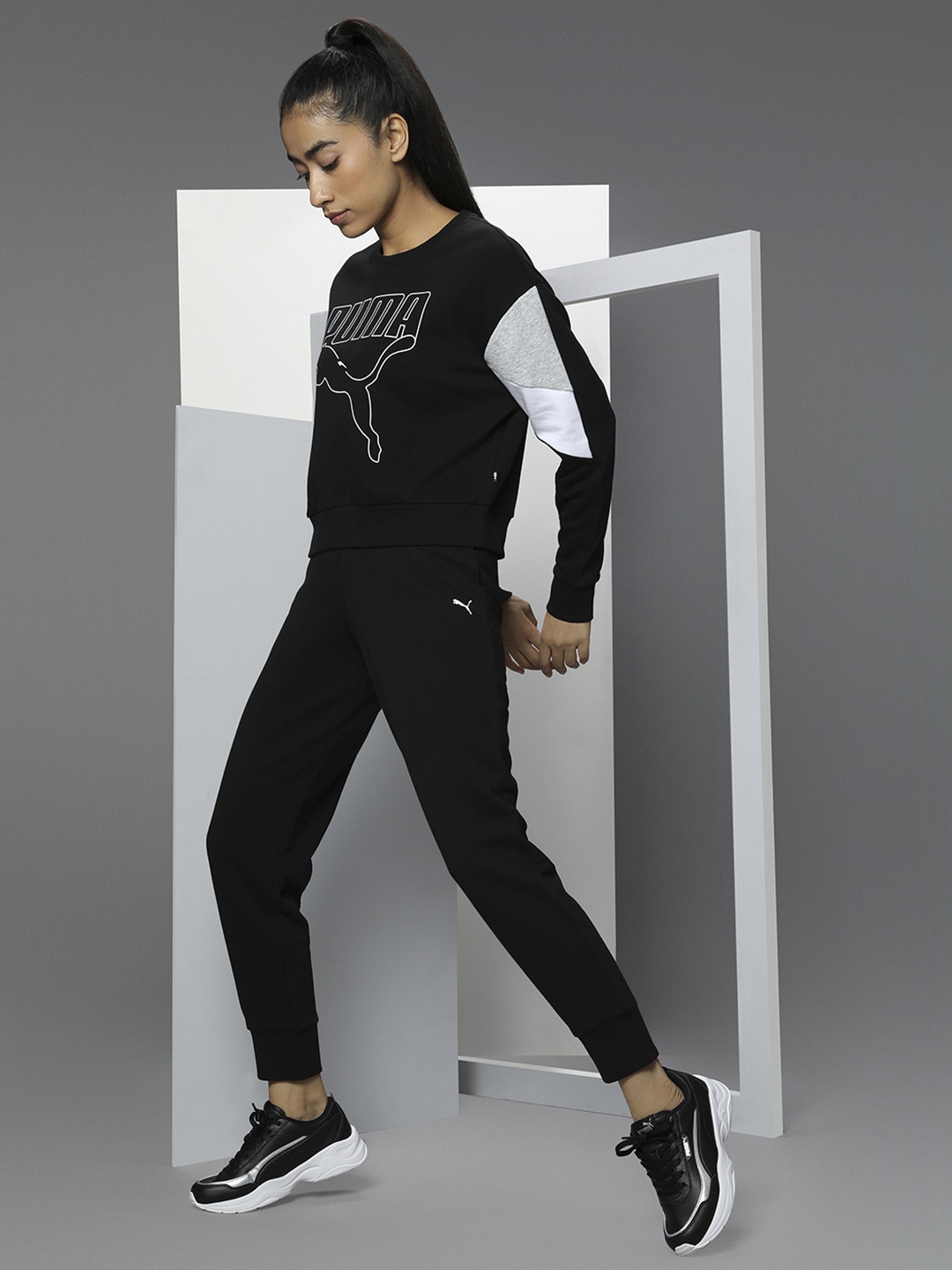 

Puma Women Black Solid Essentials Regular Fit Sweat Pants