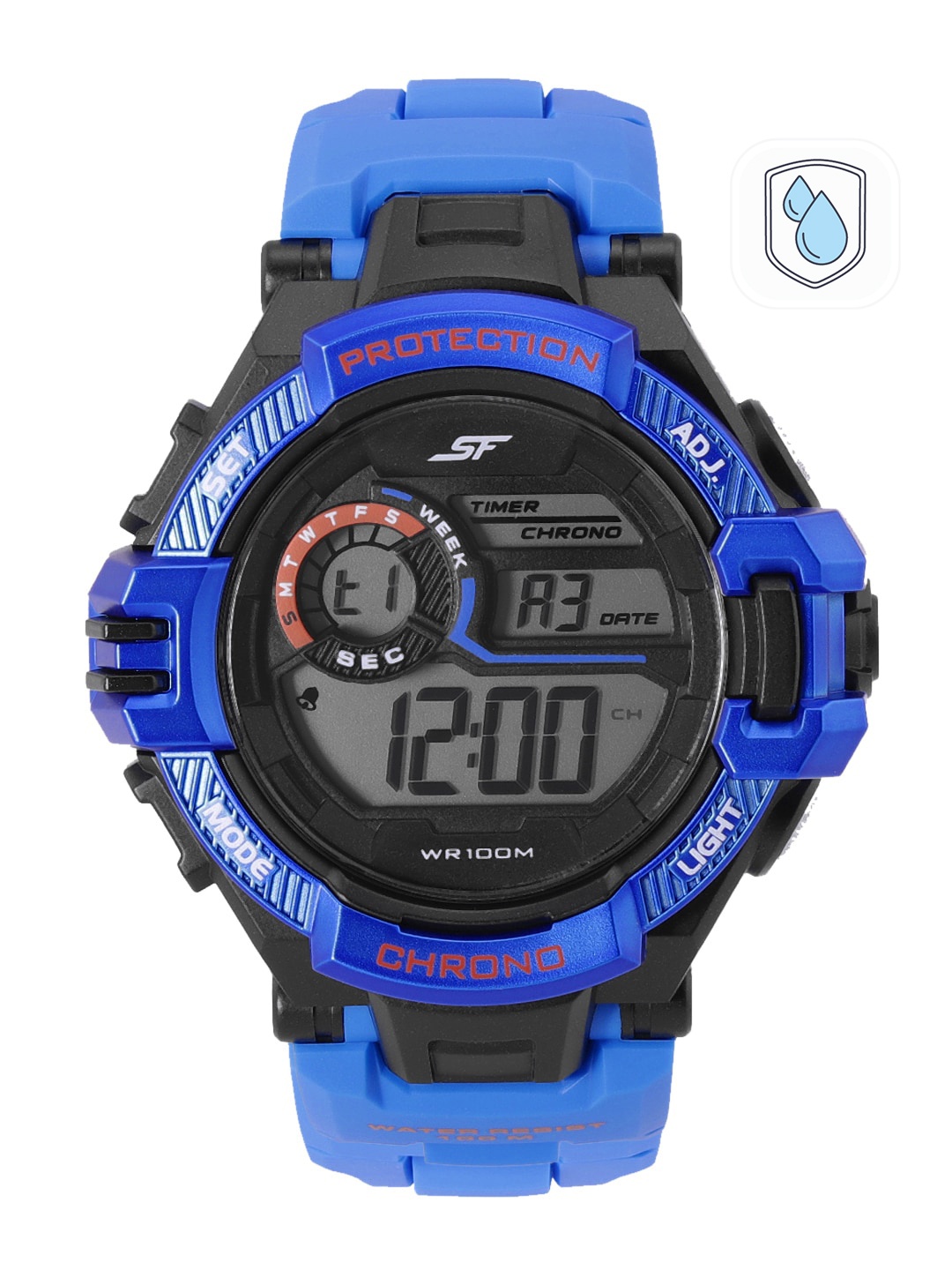 

Sonata Men Blue Economy Series Textured Straps Digital Watch 77075PP05