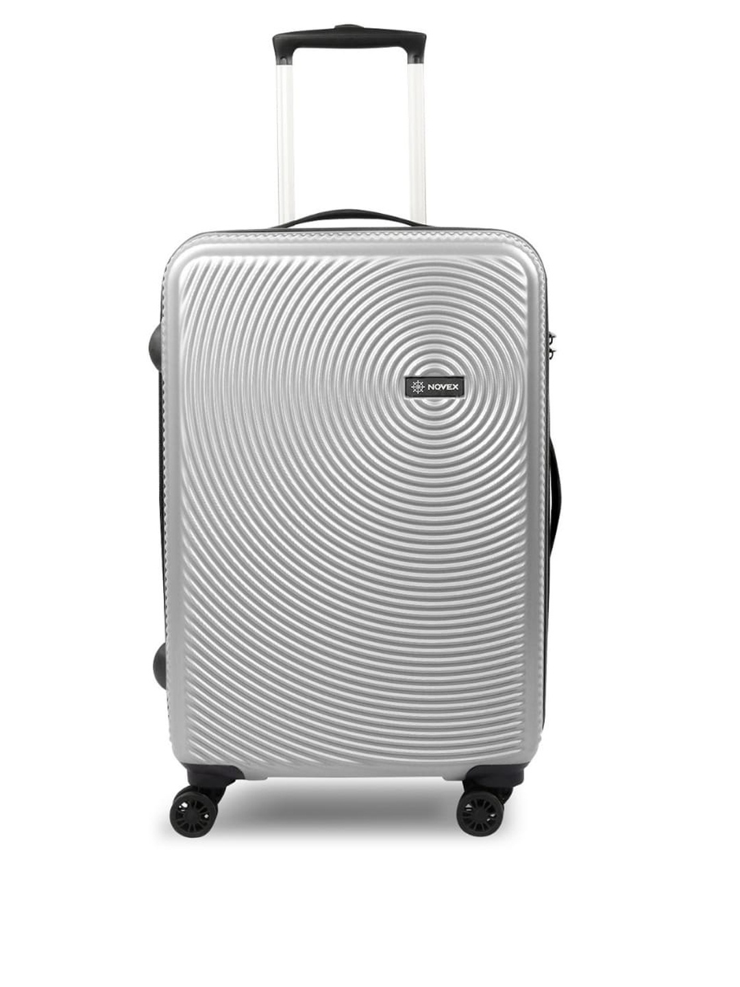 

NOVEX Silver-Toned Textured Hard Sided Large Trolley Bag