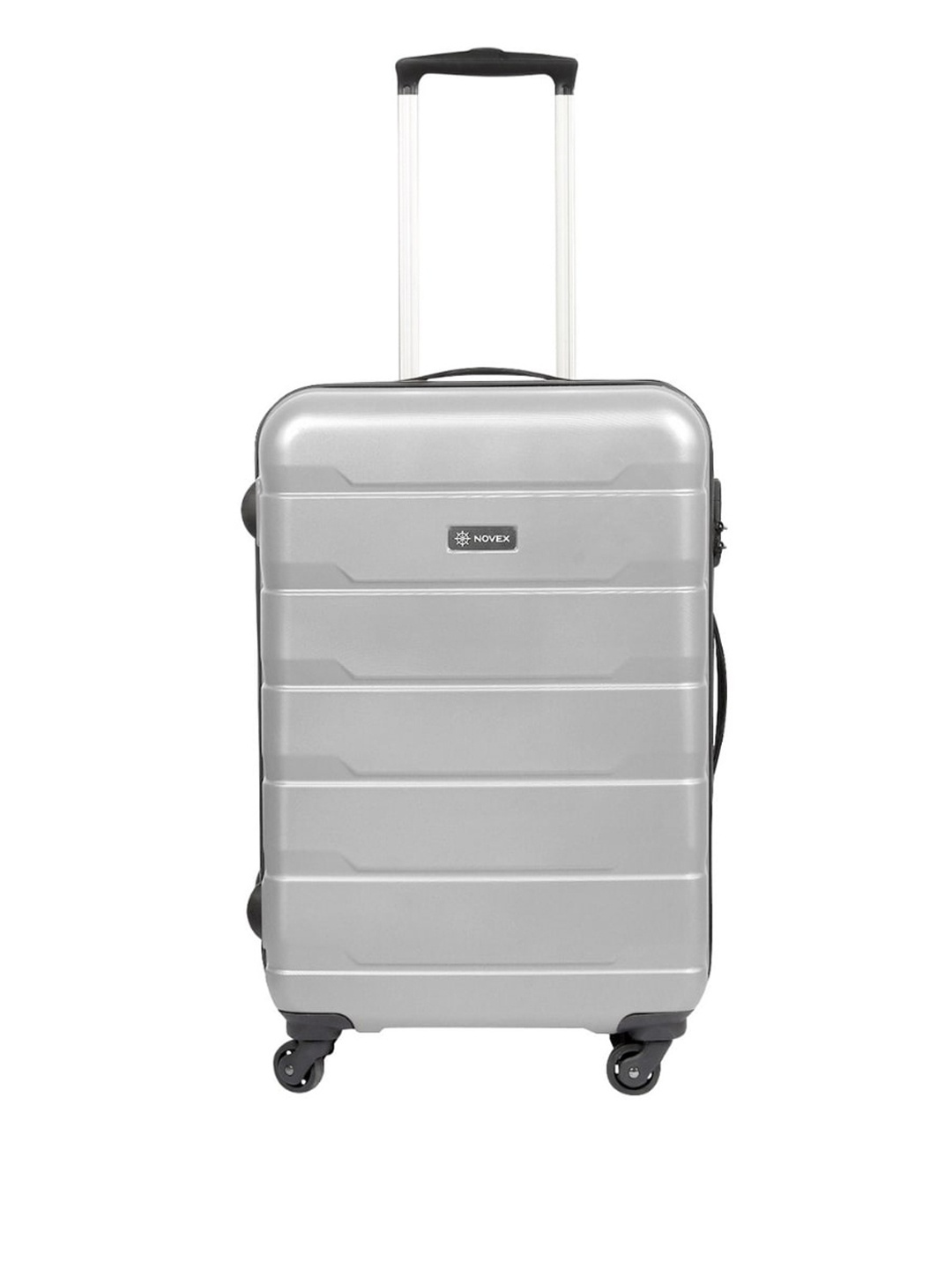 

NOVEX Unisex Silver-Toned Textured Hard-Sided Medium Suitcase Trolley Bag