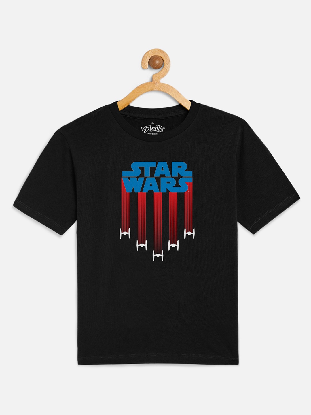 

Kids Ville Boys Black Star Wars Printed Round Neck T-shirt