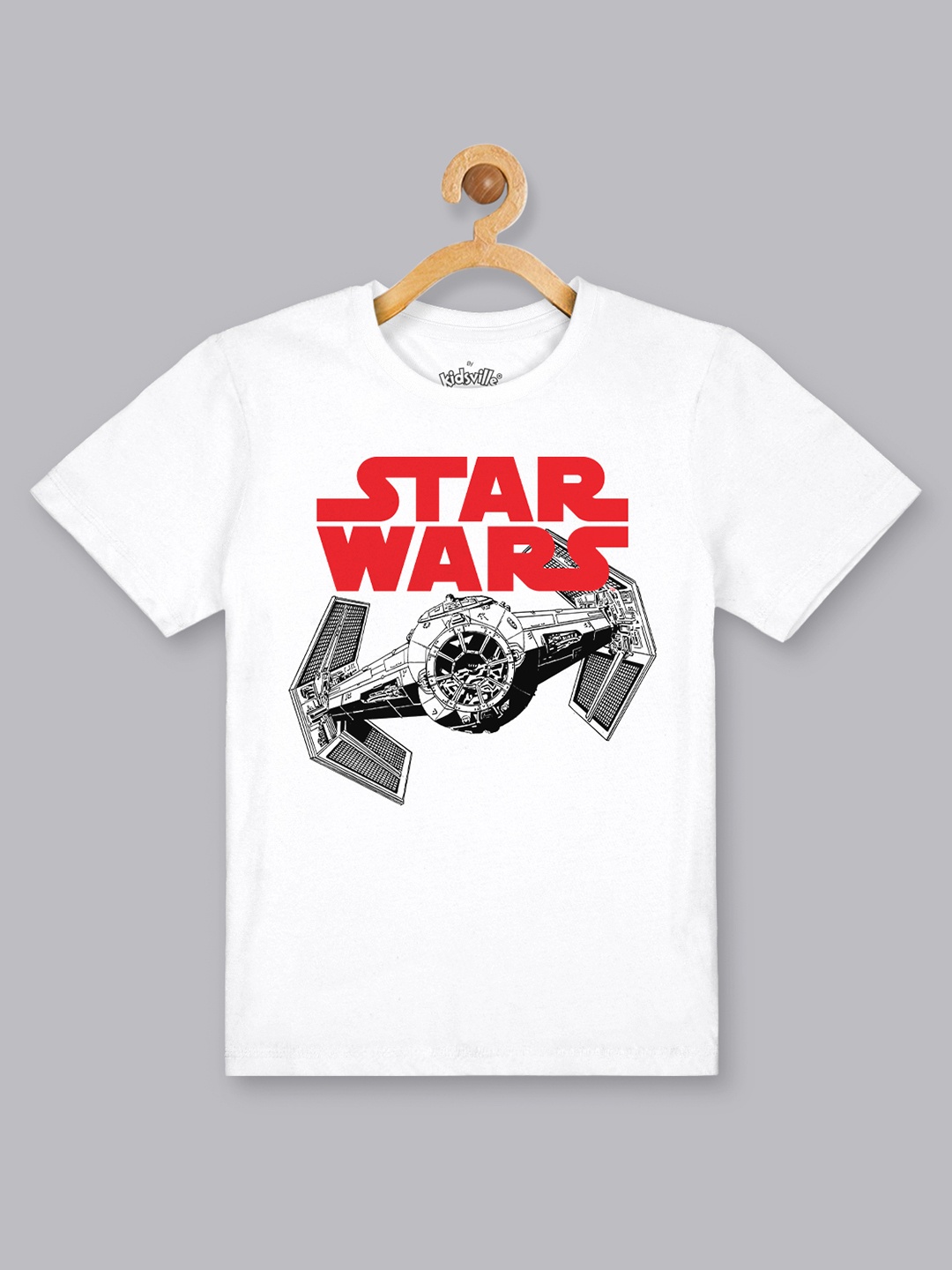

Kids Ville Star Wars Printed White Tshirt for Boys