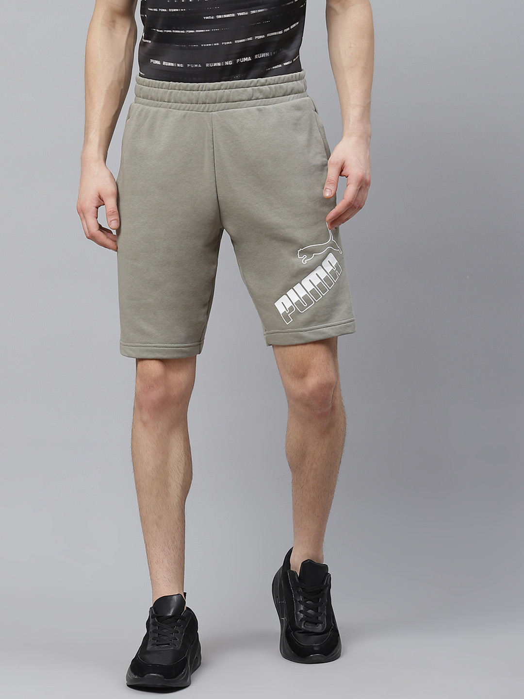 

Puma Men Taupe Big Logo 10'' Solid Regular Fit Sports Shorts