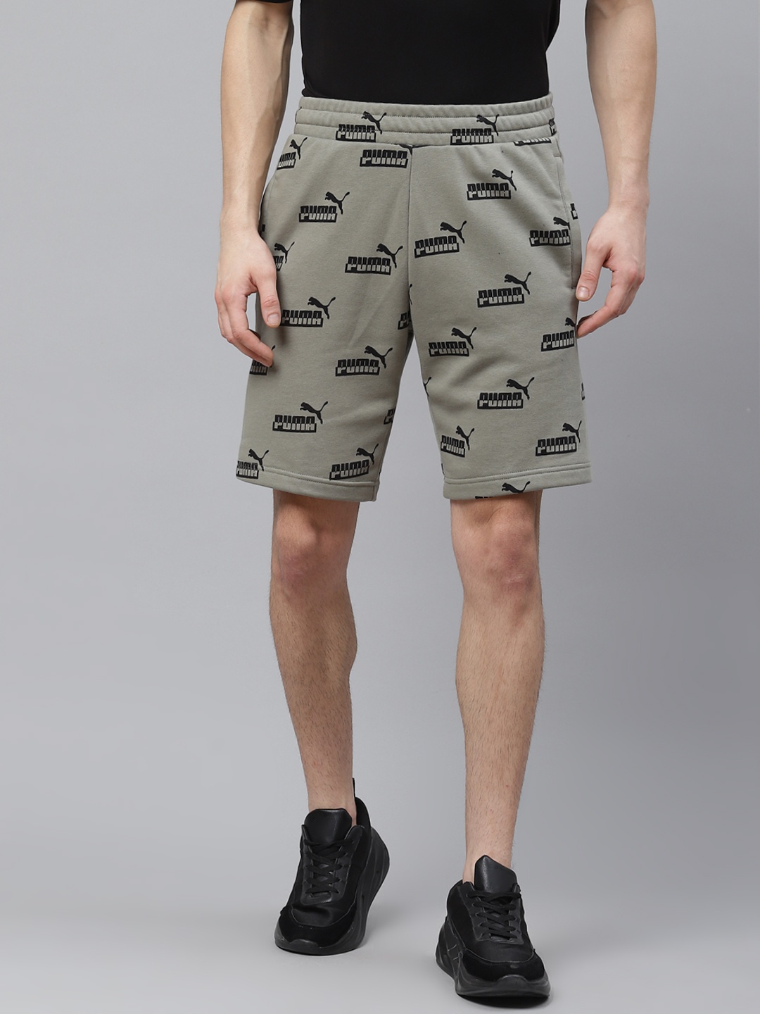 

Puma Men Taupe & Black Amplified All Over Print 9'' Regular Fit Sports Shorts