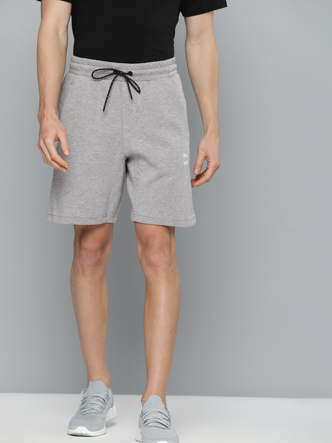 

Puma Men Grey Melange Solid Regular Fit Classics Tech Regular Shorts