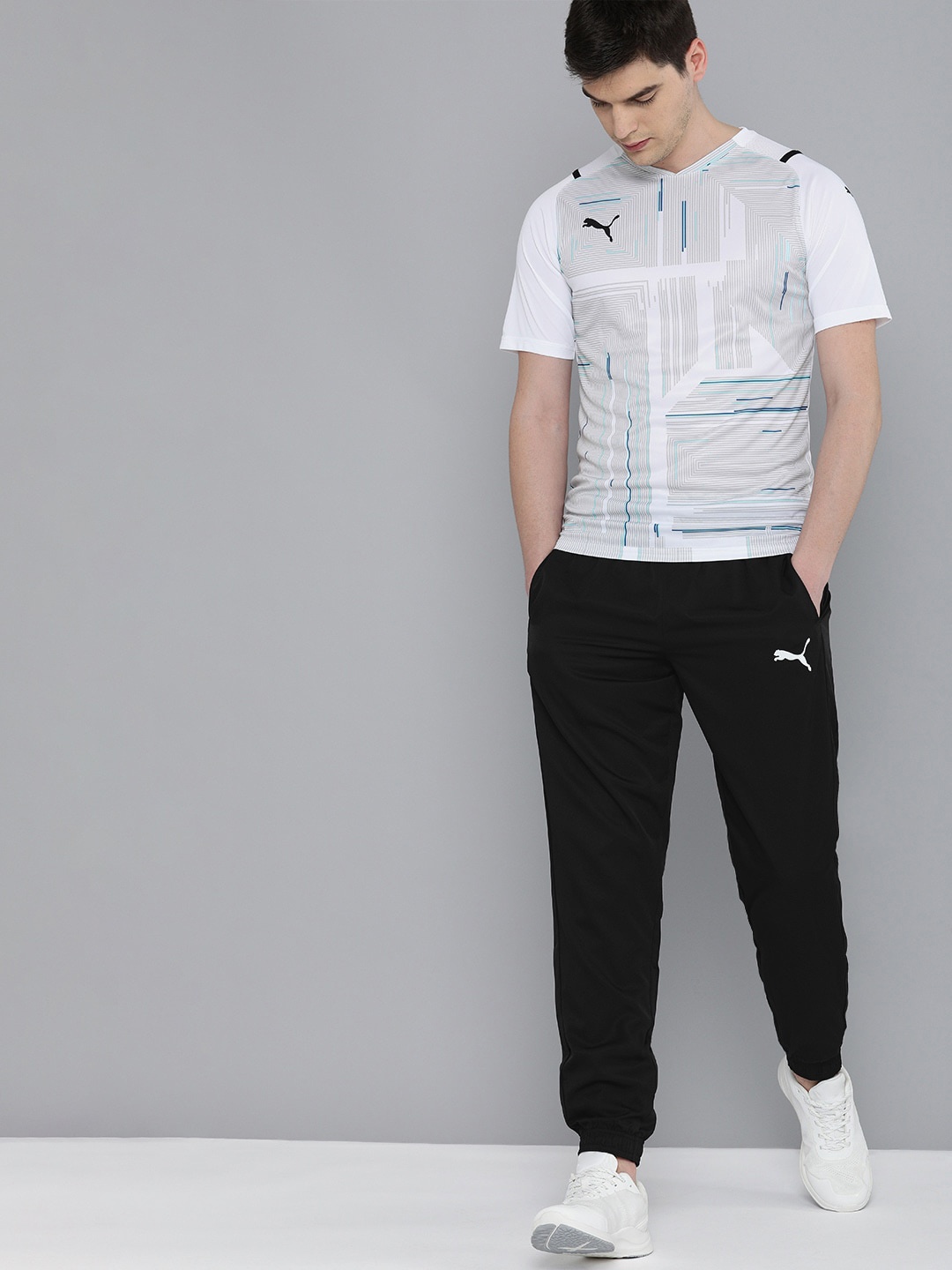 

Puma Men Black Solid Straight Fit dryCELL ACTIVE Woven Sustainable Joggers