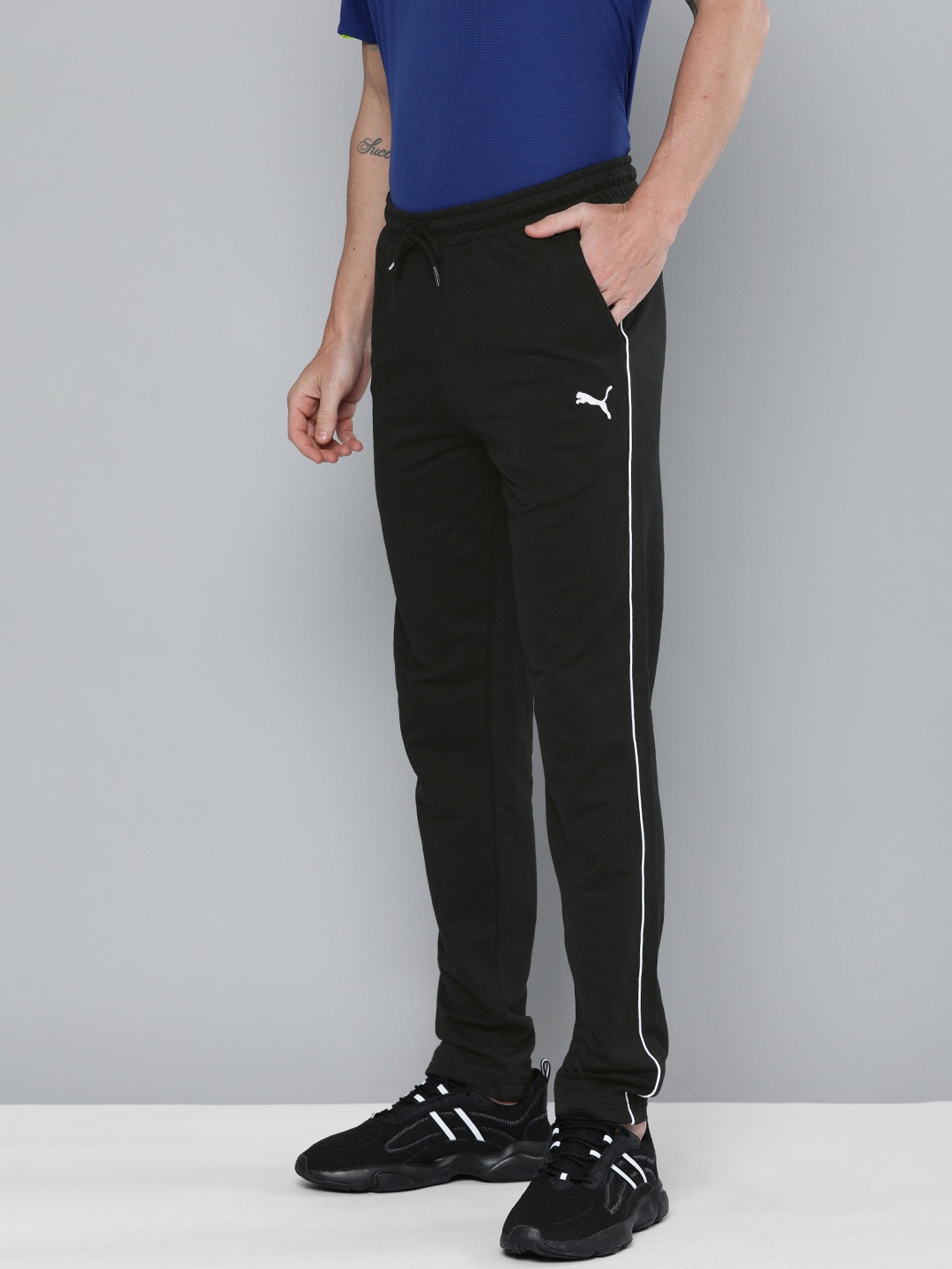 

Puma Men Black Slim Fit Solid Slub Sweat Pants