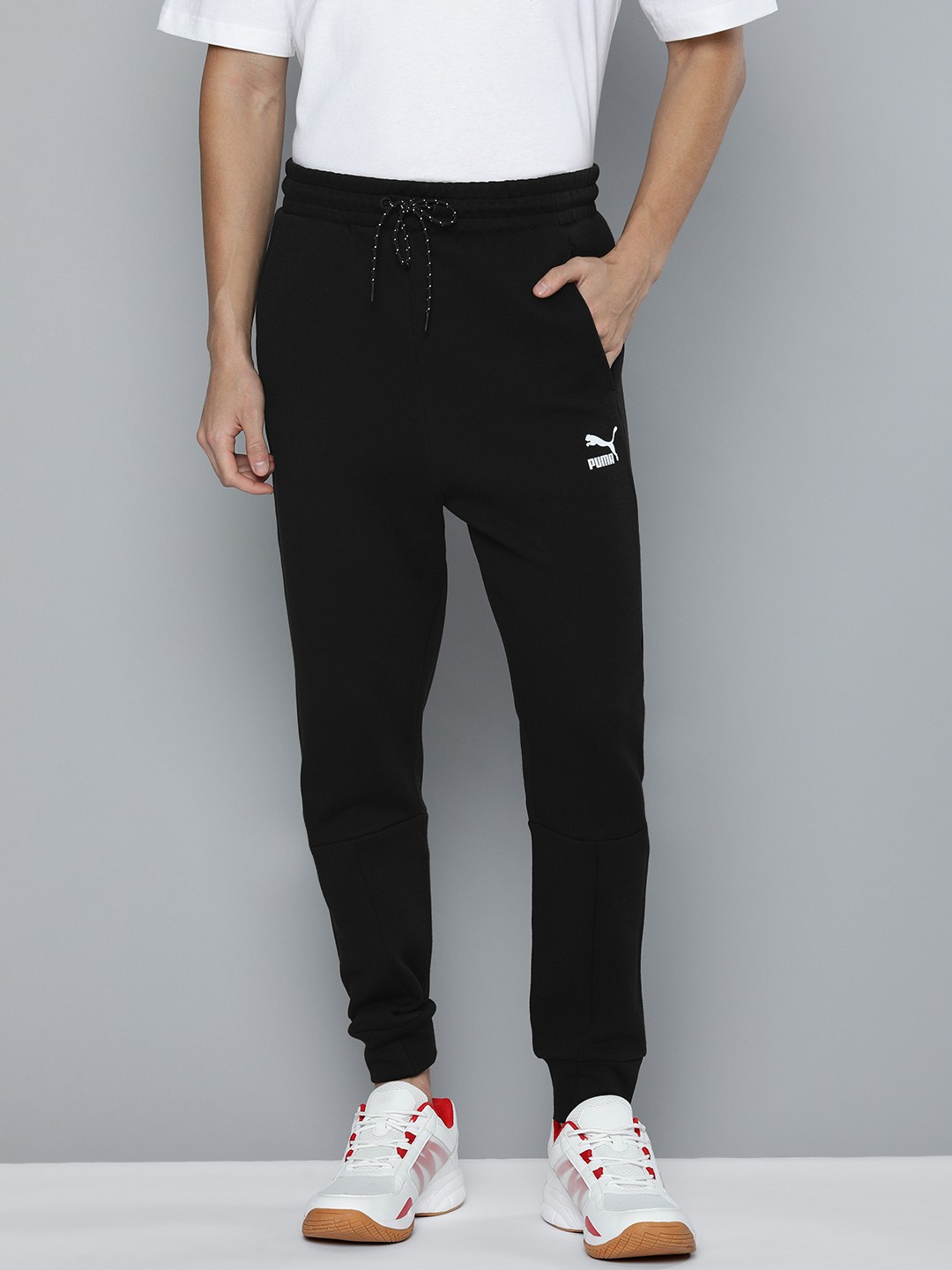 

Puma Men Black Solid Slim Fit Classics Tech Joggers