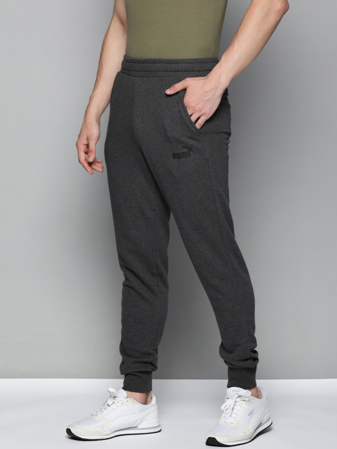 

Puma Men Charcoal Grey Solid ESS Logo Sustainable Joggers